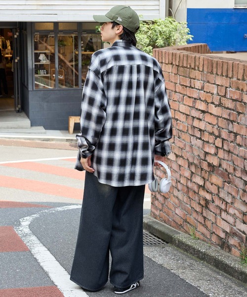 ヴィンテージライクオーバーダイワイドフレアデニムパンツ MONO-MART