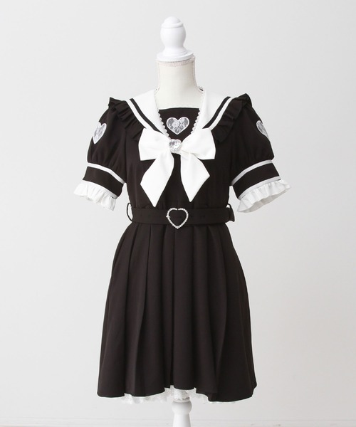 ハートレースリボンセーラーワンピース（ワンピース）｜DearMyLove