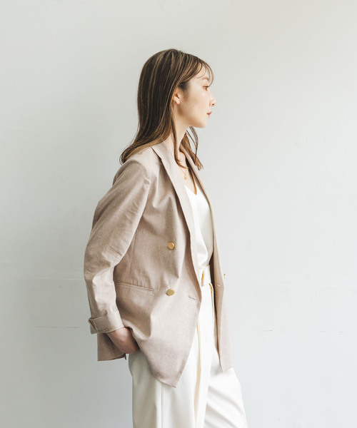 Noble（ノーブル）の「《追加》麻ストレッチピークドラペルダブル