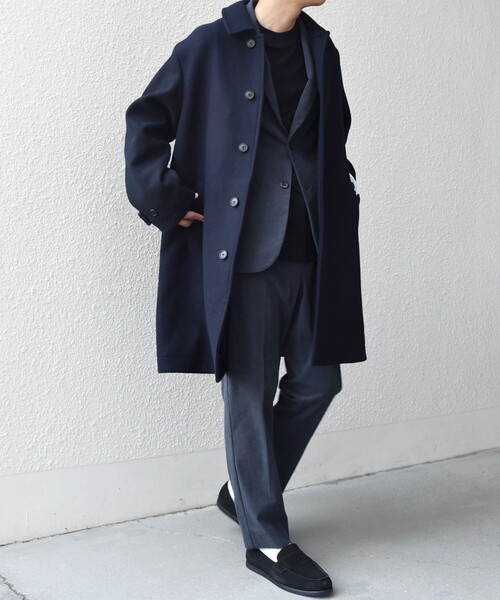 SHIPS any: PURE WOOL MELTON ステンカラー コート 25AW◇（ステン
