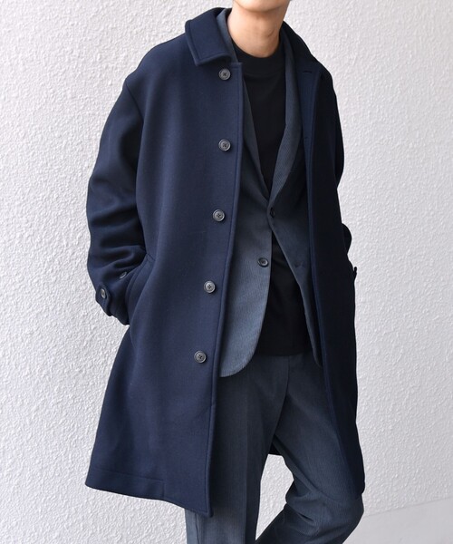 SHIPS any: PURE WOOL MELTON ステンカラー コート 25AW◇（ステン