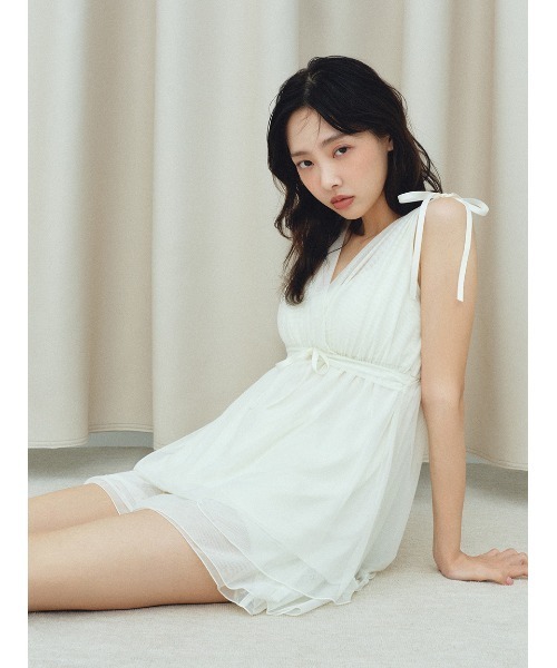 ナイトブラ付きチュールチュニックセットアップ（ルームウェア