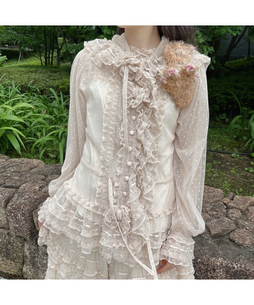 PINK HOUSE（ピンクハウス）の「ポルカドットチュールブラウス（シャツ