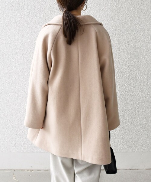 WEB限定】SHIPS any: PURE WOOL スタンド & テーラード ハーフ コート