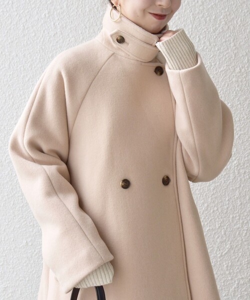 WEB限定】SHIPS any: PURE WOOL スタンド & テーラード ハーフ コート