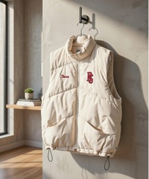 ニット」に該当するダウンベスト（ホワイト/白色系）ファッション通販