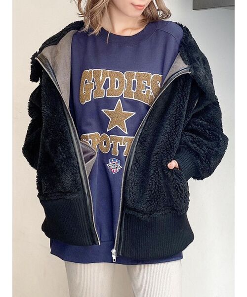 GYDA（ジェイダ）の「WIDE RIB ボア B-3 ジャケット（ブルゾン）」 - WEAR