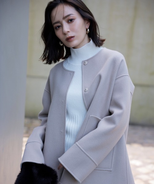 anuans（アニュアンス）の「バイカラーショートリバーコート（ノー