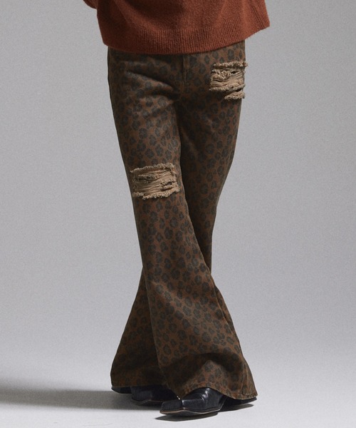 GRANCY（グランシー）の「【GRANCY】Leopard Damage Flare Pants