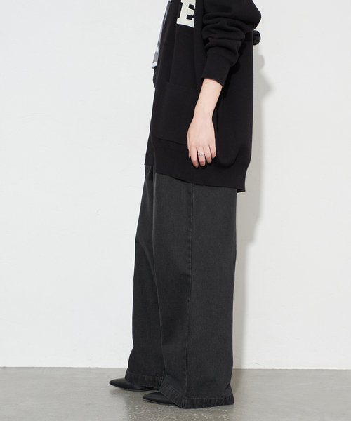 セール】《4サイズ展開》LEDENIM BLUR TUCK TROUSERデニム（デニム