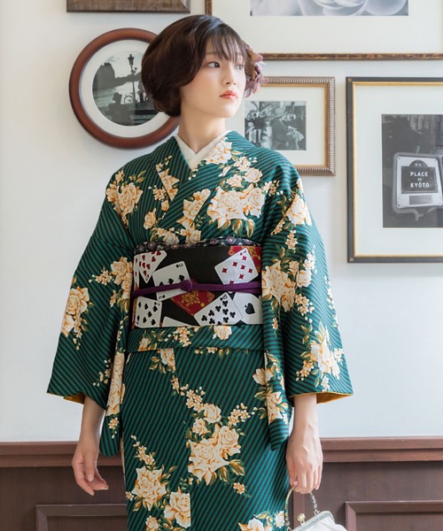 セール】レディース 洗える着物単品 袷着物 M/L サイズ KIMONOMACHI