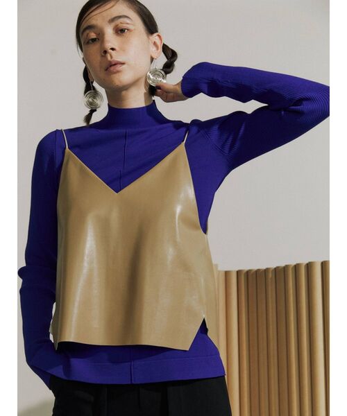 UN3D.（アンスリード）の「フェイクレザーキャミソール（キャミソール