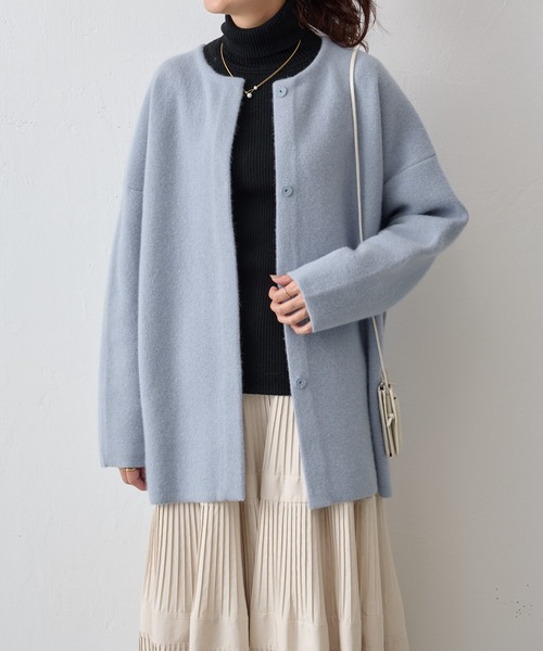 BEARDSLEY（ビアズリー）の「ニットコート（ノーカラーコート）」 - WEAR