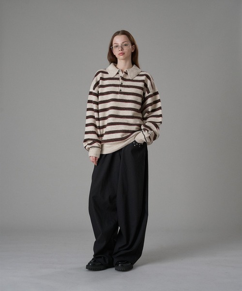 MULTI BORDER SOFT TOUCH KNIT POLO / マルチボーダーソフトタッチ
