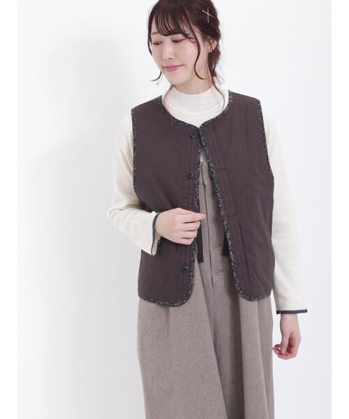 Samansa Mos2（サマンサ モスモス）の「花柄リバーシブル中綿ベスト