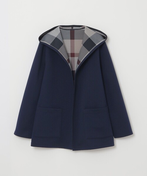 クレストブリッジチェックリバーシブルダンボールミディ丈コーディガン