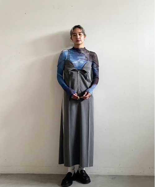 Ameri（アメリ）の「ELIZABETH STAINED GLASS SHEER TOP（Tシャツ