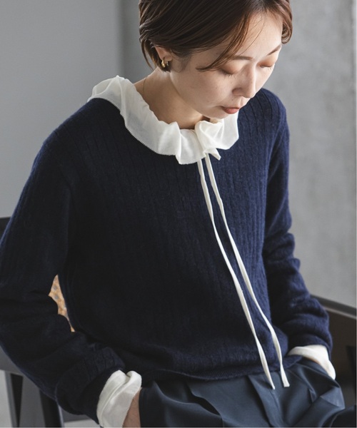 Noble（ノーブル）の「ベビーアルパカミックスクルーネックニット