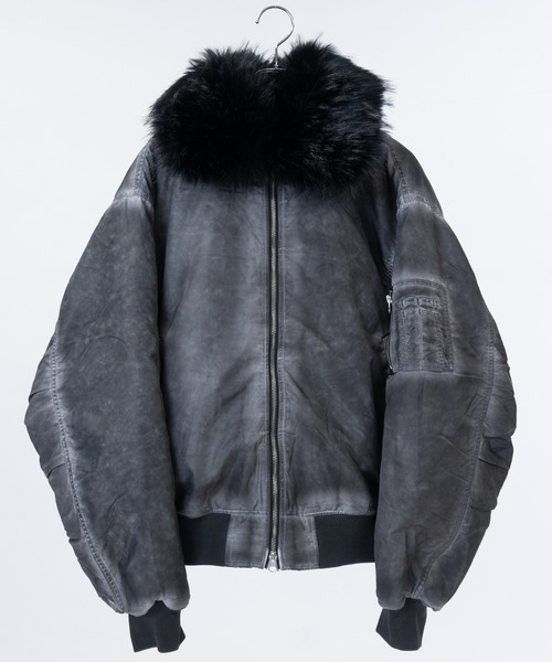 13】ヴィンテージ加工 脱着ファー フライトジャケット（MA-1）｜JOHN'S