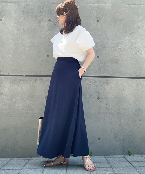 ポンチフレアマキシスカート（スカート）｜evernavy（エバーネイビー