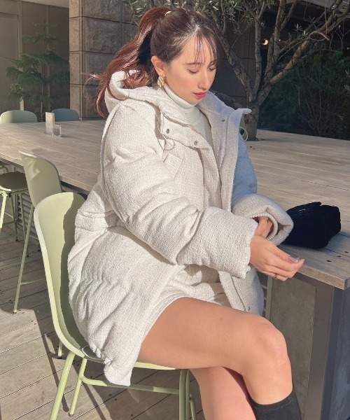 rienda（リエンダ）の「マルチWAYツイードショートダウンジャケット