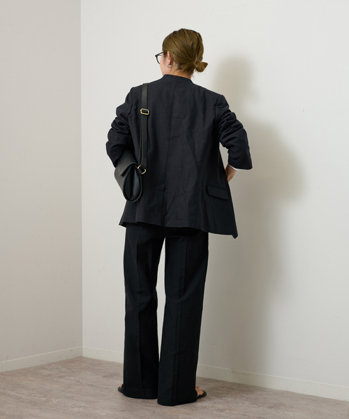 FRAMeWORK（フレームワーク）の「綿麻キャンバスノーカラージャケット