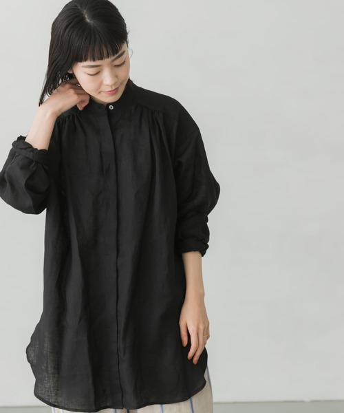 かぐれ（カグレ）の「リネンギャザーチュニックシャツ（シャツ