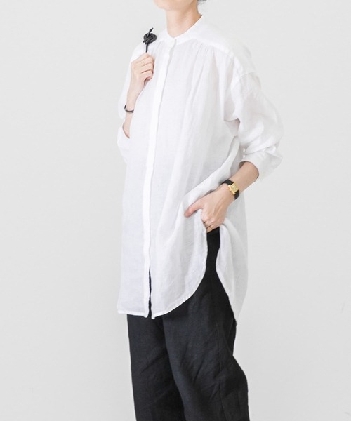 かぐれ（カグレ）の「リネンギャザーチュニックシャツ（シャツ