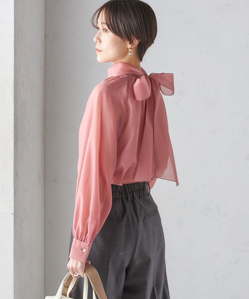 手洗い可能〉オーガンジー リボン ブラウス（シャツ/ブラウス）｜SHIPS