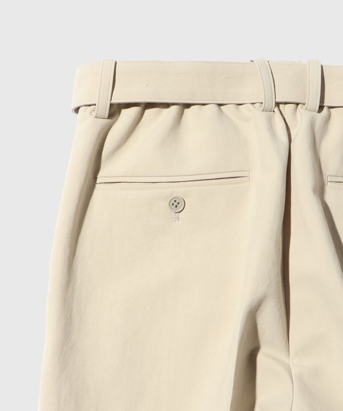 コットンダブルクロス ベルテッド ワイドスラックス（スラックス