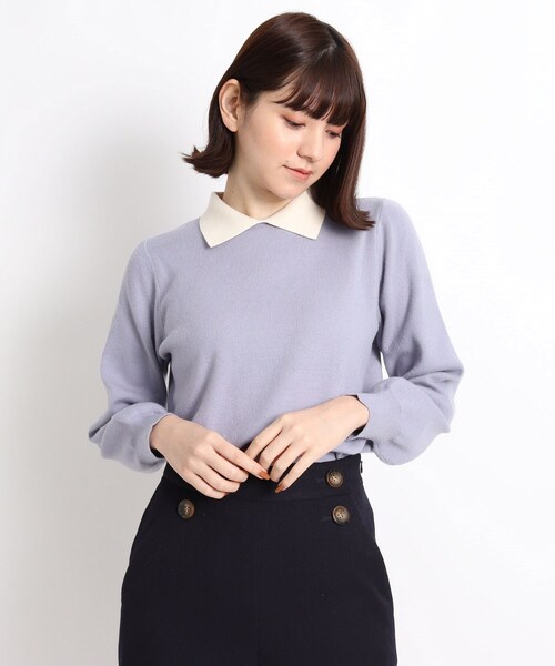 grove（グローブ）の「◇【S-LL】襟付きニットプルオーバー（ニット