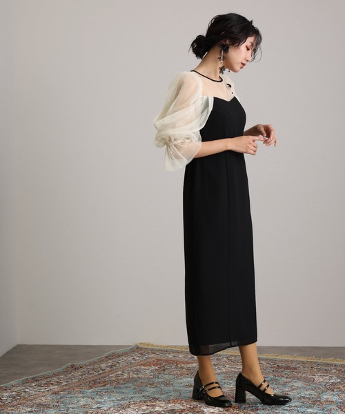 結婚式 同窓会 オケージョンドレス パーティードレス 袖あり&ロング