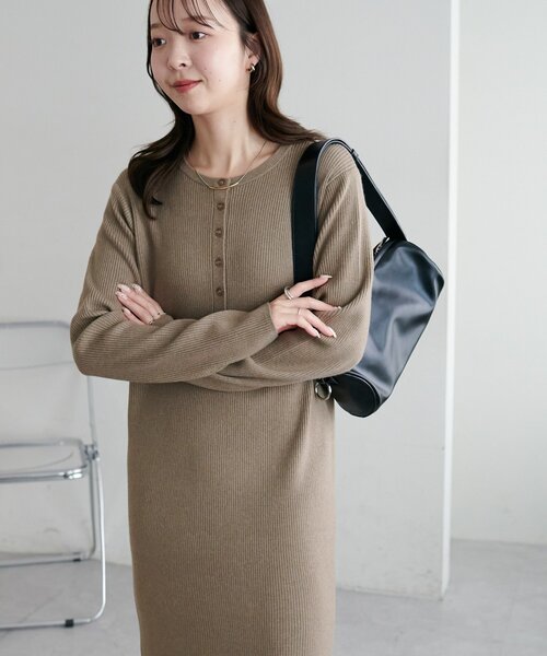 セール】モチモチリブヘンリーワンピース《WEB限定カラーあり