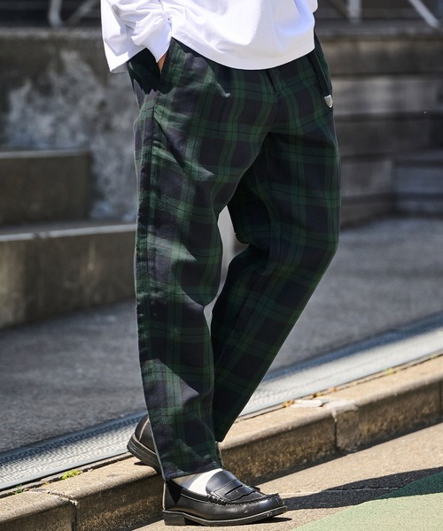 mp13721- Plaid Pattern Ankle Tapered Pants チェック柄テーパード
