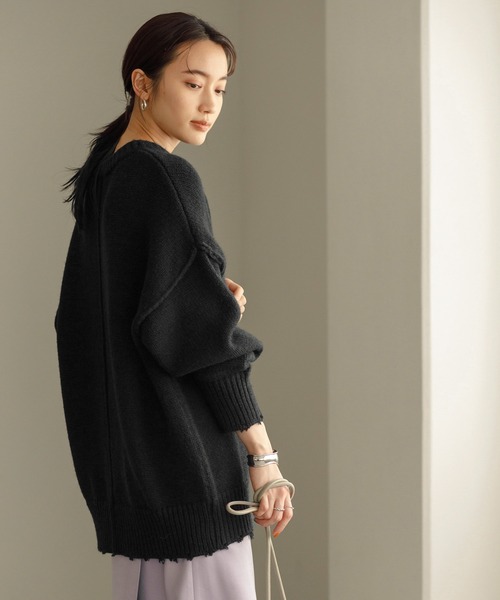 ADAM ET ROPE'（アダムエロペ）の「【ZOZO限定】フリンジBIGニットプル