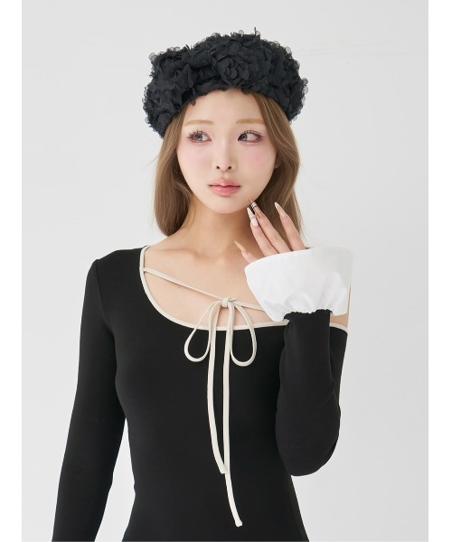 デザインネックリボンミニワンピース（ワンピース）｜Darich