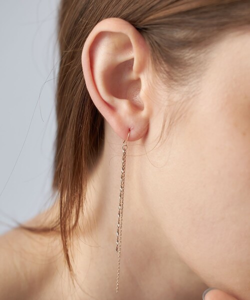 スエッジチェーン コンビ ピアス（ピアス（両耳用））｜ete（エテ）の