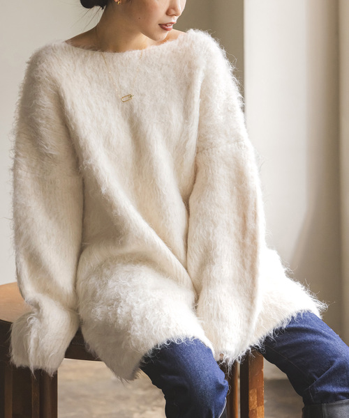 Noble（ノーブル）の「シャギーニットミニワンピース（ワンピース