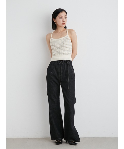 LILY BROWN（リリーブラウン）の「ツイードニットビスチェトップス