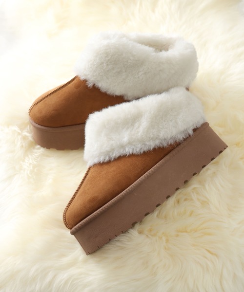 もふぽか厚底サボムートンブーツ（ブーツ）｜VIVIAN（ヴィヴィアン）の