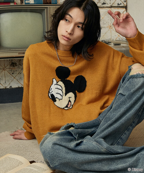 セール】PUBLUX/パブリュクス 別注 MICKEY MOUSE FACE KNIT/ミッキー