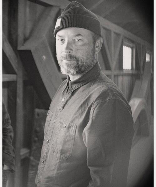 インディゴ コットンリネン サティーン ワークシャツ（シャツ/ブラウス