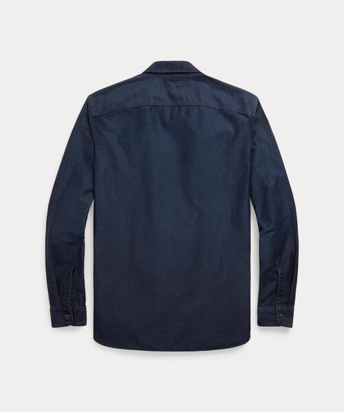 インディゴ コットンリネン サティーン ワークシャツ（シャツ/ブラウス