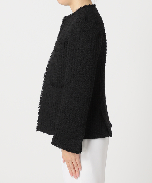 Noble（ノーブル）の「Le Tinteツイードジャケット（ノーカラー