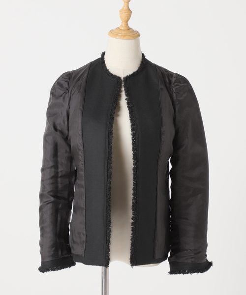 Noble（ノーブル）の「Le Tinteツイードジャケット（ノーカラー