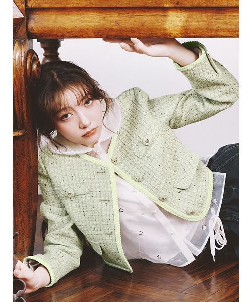 ツイードジャケット（ノーカラージャケット）｜LILY BROWN（リリー