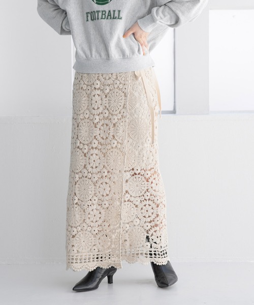 LOWRYS FARM（ローリーズファーム）の「ラップフウクロシェスカート