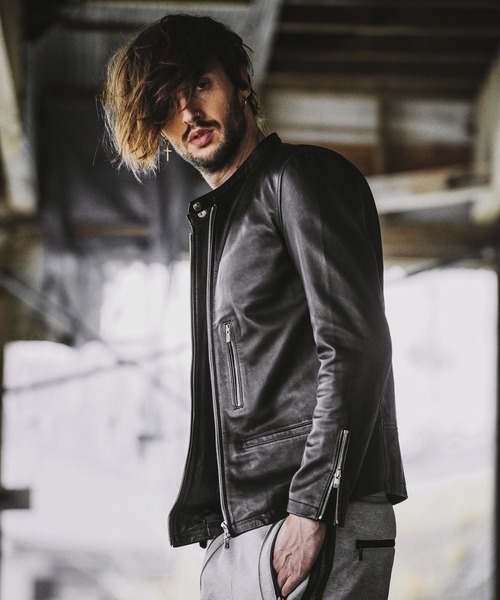 NO ID.（ノーアイディ）の「シープレザーシングルライダースJKT