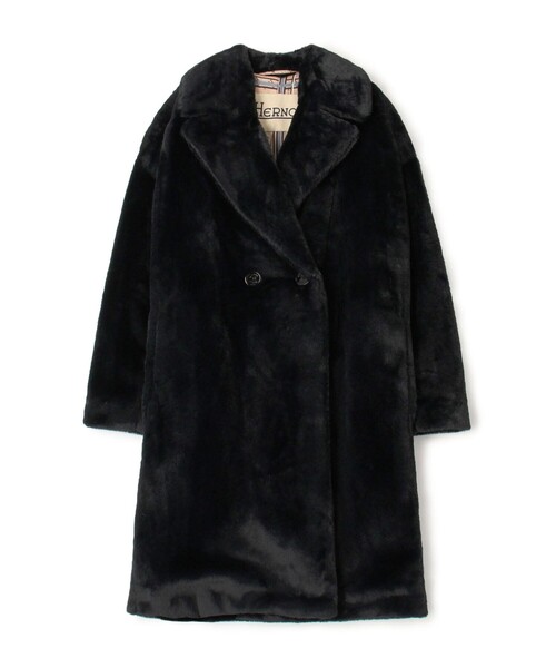 HERNO ヘルノ テディベア エコファーコート ブラック 46 楽天市場