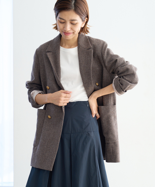 IENA（イエナ）の「杢ツイード W前ジャケット（テーラードジャケット